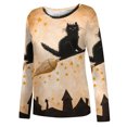 thumbnail image 5 of Camisas Para Mujer, Camisetas de Gran Tamaño, Camiseta Informal de Moda de Cosplay de Manga Larga, Jersey Fruncido de Cuello Redondo Estampado, Blusa, Tops Odeerbi ODB136090, 5 of 5