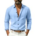 thumbnail image 4 of Aimik Men's Textured Knit Button Down Shirt Slim Fit Long Sleeve Turndown Collar Casual Shirt for Smart Casual Outfits, 4 of 5