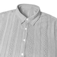 thumbnail image 7 of Bxsruta Men's Casual Short Sleeve Button Down Shirt Textured Striped Wrinkle Free Breathable Stretch for Daily Outdoor, 7 of 7