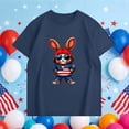 thumbnail image 4 of SGFCWSX Kids T Shirts Patriotic Bunny Print Crew Neck Short Sleeve Casual Tops for Boys Girls Navy Size 12, 4 of 5