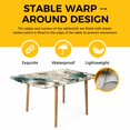 thumbnail image 4 of Teal Tulip Butterfly Table Cloths for 3 Foot Rectangle Tables, Beige Turquoise Floral Vintage Rustic Patio Waterproof Elastic Fitted Tablecloths, Washable Rectangular Table Cover for Camping, 4 of 8