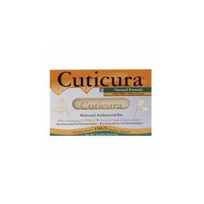 Cuticura Medicated Anti-Bacterial Bar Soap, Oily Skin, Fragrance Free, Oatmeal - 3 oz bar 1