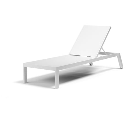 Sunset West Sw1101-9 Naples 31” Wide White Aluminum Framed Outdoor Chaise Chair, Width 31" Height 40" Depth 85"