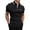 Black, variant on Men's 1/3 Zippered Retro Short Sleeved T Shirt Clothes