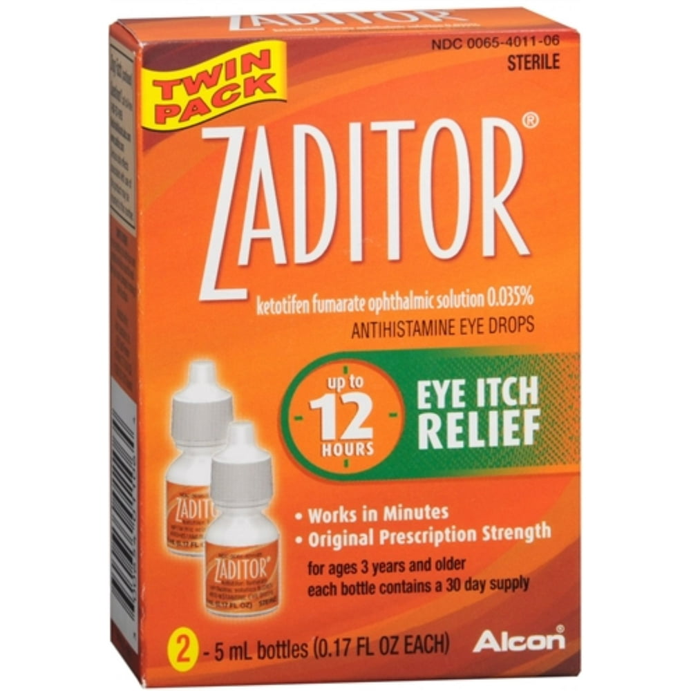 Zaditor Antihistamine Eye Drops Twin Pack 0.34 oz (Pack of 6)