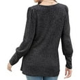 thumbnail image 4 of AherBiu Sweater Tops for Women Ribbed Square Neck Button Split Long Sleeve Warm Tunic Tops to Wear with Leggings, 4 of 5