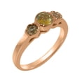 thumbnail image 1 of LBG British Made Classic Solid 9k Rose Gold Natural Peridot Womens Anniversary Ring - 33 size options - Size 5.25, 1 of 6