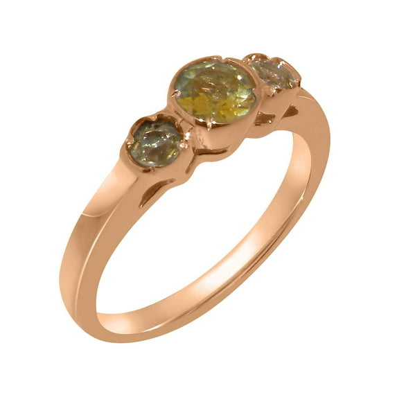 LBG British Made Spectacular 18k Rose Gold Natural Peridot Womens Statement Ring - 33 size options - Size 10.5