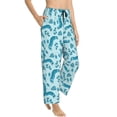 thumbnail image 2 of Balery Winter Warmth Blue Knitted print Women's Pajama Pants,Ultra Lightweight Pjs,Lounge Pant-Small, 2 of 9