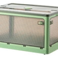 thumbnail image 2 of Clothes Storage Box Clear Transparent 4 Way Opening Bottom Pulley Design Plastic PET Storage Container for Home Brown Green Medium 47.5x35.5x24, 2 of 5