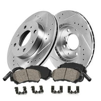Callahan Brake Parts Brake Kit for Mini Cooper 2007-2008 Front Drilled and Slotted Brake Rotors with Ceramic Brake Pads EBYK034347