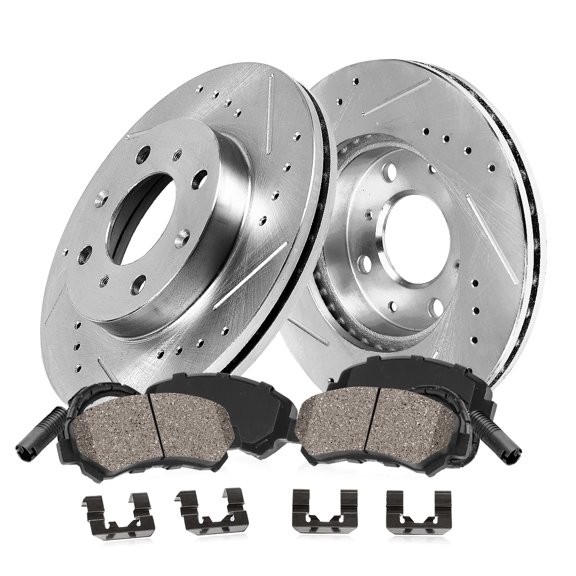 Callahan Brake Parts Brake Kit for BMW Select Models Front Drilled and Slotted Brake Rotors with Ceramic Brake Pads EBYK034278