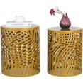 thumbnail image 3 of Joveco Gold Nesting Round Side End Tables Set of 2- Coffee Tea Table Mid Century Night Stands for Living Room Bedroom Outdoor, Gold Curve Style, 3 of 14