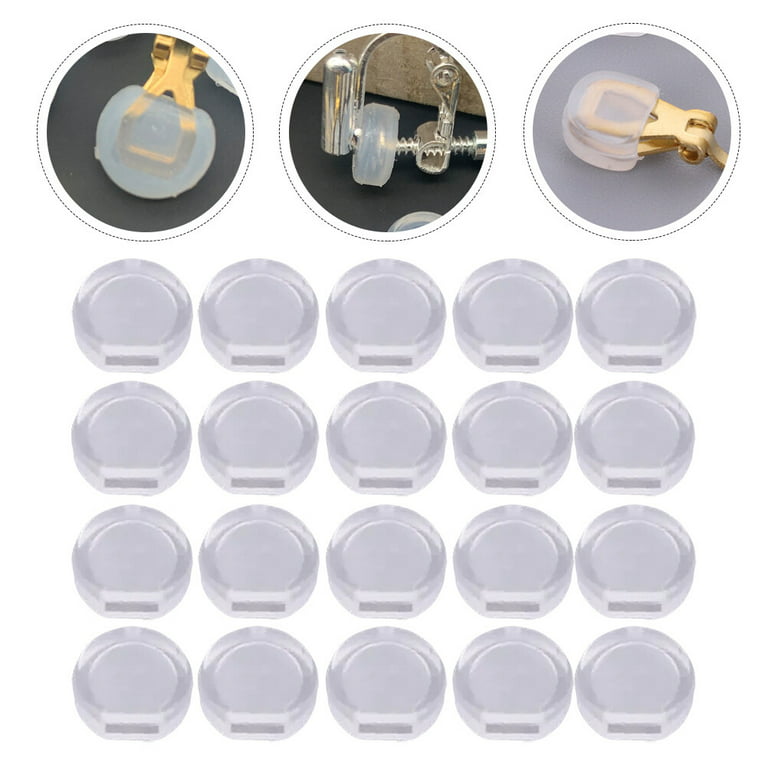 Earring Lifters Backs 100pcs Earring Backs Clip Earring Pads Silicone Earring Cushions for Clips on Earrings, Adult Unisex, Size: 20x20x4cm, Grey Type