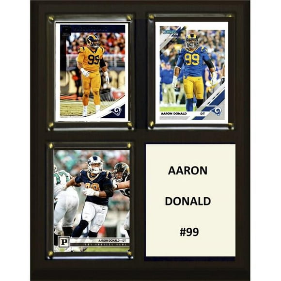 C&I Objets de Collection 810DONALD 8 x 10 in. NFL Aaron Donald Los Angeles Béliers Plaque de Trois Cartes