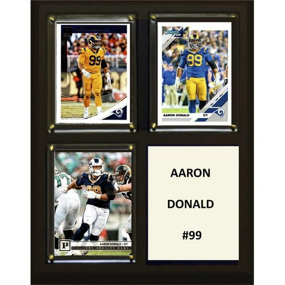 C&I Collectables 810DONALD 8 x 10 in. NFL Aaron Donald Los Angeles Rams Three Card Plaque