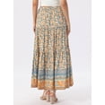 thumbnail image 3 of DARING DIVA Women's Floral Ruffle A Line Tiered Maxi Skirts Medium Beige, 3 of 6