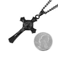 thumbnail image 4 of HZMAN Stainless Steel Saint St St. Benedict Crucifix Cross Pendants Necklace INRI (Black), 4 of 7