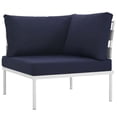 thumbnail image 1 of Modway Fauteuil d'Angle de Patio Extérieur en Aluminium et Tissu, Blanc/marine, 1 of 5
