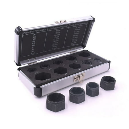 

Taosunzt 10Pcs Screw Extractor Wear-resistant Labor-saving Sturdy Damaged Nuts Screws Remover for Car Style B