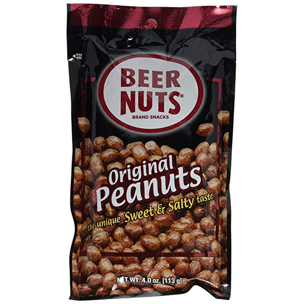 Beer Nuts Original Peanuts, Sweet and Salty, 4.0Ounce Peg Bag (12 Count)