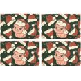 thumbnail image 4 of EREHome Noël Mignon Cochon Set de Support de Plaque de Set de 4, Tapis de Table Protecteur 12x18 Pouces, 4 of 5
