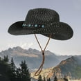 thumbnail image 2 of LRen Women Tea Party Hats Fashionable Summer Sun Hat with Adjustable Brim and Secure Tie for Casual Outdoor Holiday Wear Black, 2 of 4
