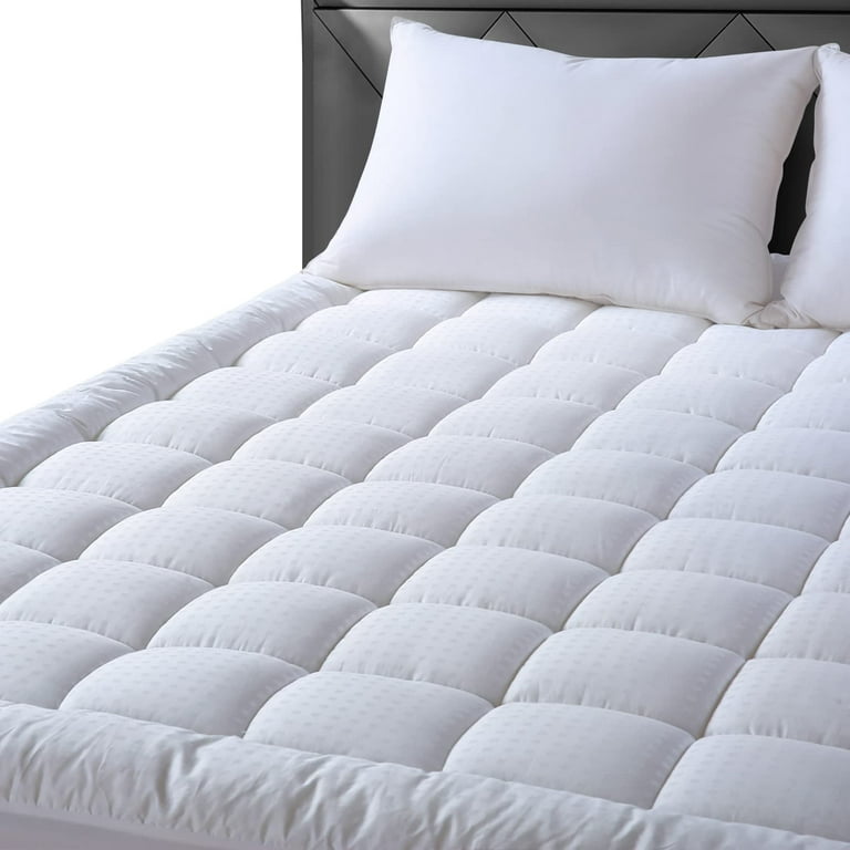 INGALIK Queen Size Mattress Pad, 400TC Cotton Pillow Top Mattress Cover,  Quilted Fitted Mattress Protector with 8-21 Deep Pocket, Cooling Mattress  Topper (60x80 Inches, White) 
