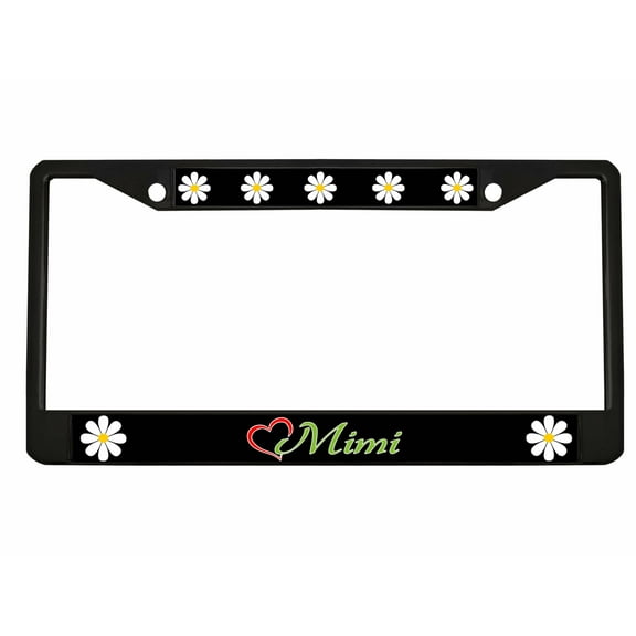Mimi Style Metal License Plate Frame Personalized/Car Accessories Car Tag Holder Cover (Black/Black/Lime Green)