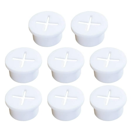 

8pcs White Furniture Cable Wire Rubber Grommet Cable Wire Hole Cover for Home