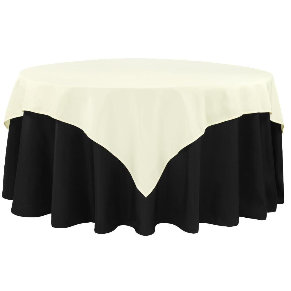 1 Pc, Polyester Square 72" Overlay/Tablecloth - Ivory For Wedding & Event Decor - Walmart.com