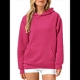 thumbnail image 2 of Sudadera con Capucha para Mujer, de Forro Extragrande, de Larga, Cómoda e Informal, Estilo Otoño 2025, Y2K Rojo S, 2 of 8