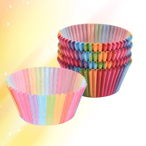 GOOHOCHY Colorful Cupcake Liners for Baking Use Multi Color Paper Muffin Cups 100 pcs Small Cake Mold