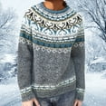 thumbnail image 2 of Tweang Norwegian Sweater Women Fair Isle Sweater Xmas Sweater Women Sweater Tops for Women Christmas Sweaters for Women's Sweaters Nordic Sweaters for Women Gray 5xl, 2 of 4