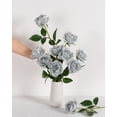 thumbnail image 4 of 10pcs Fake Roses Artificial Silk Flowers Faux Rose Flower Long Stems Bouquet for Arrangement Wedding, 4 of 5