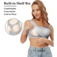 thumbnail image 5 of QRIC Tank Tops with Built in Bras for Women Wider Strap Stretch Camisoles Activewear of 2 Pack, 5 of 7