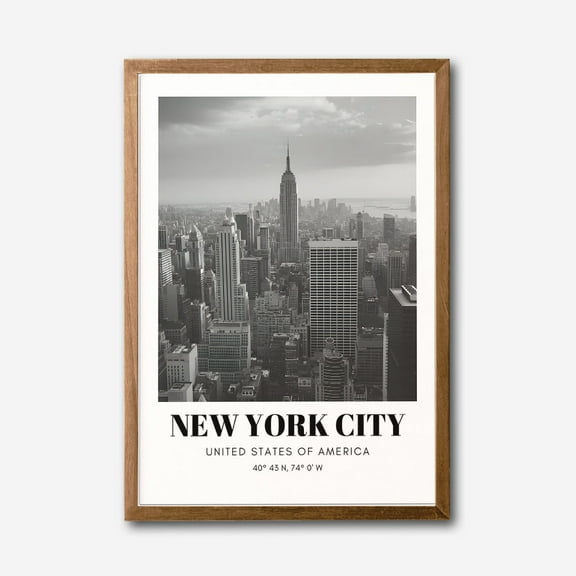 New York City Skyline Black and White Canvas Wall Art – Modern Urban Decor
