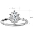 thumbnail image 5 of SuperJeweler 2/3 Carat Oval Shape Moissanite and Halo Diamond Ring In Sterling Silver For Women, 5 of 6