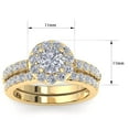 thumbnail image 5 of SuperJeweler 2 1/4 Carat Round Shape Lab Grown Diamond Bridal Set In 14K Yellow Gold For Women, 5 of 6