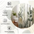 thumbnail image 3 of Sage Green Shower Curtain Eucalyptus Tropical Palm Leaves Green Beige Watercolor Botanical Bathroom Decor Shower Curtain Sets 72x72 Inch, 3 of 6