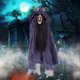 thumbnail image 4 of Halloween colgante fantasma cara cráneo prop | material de tela | azul naranja blanco | textura realista esqueleto | decoración de terror festivo | 35.4x9.8x5.9in | 1 colgante, 4 of 6