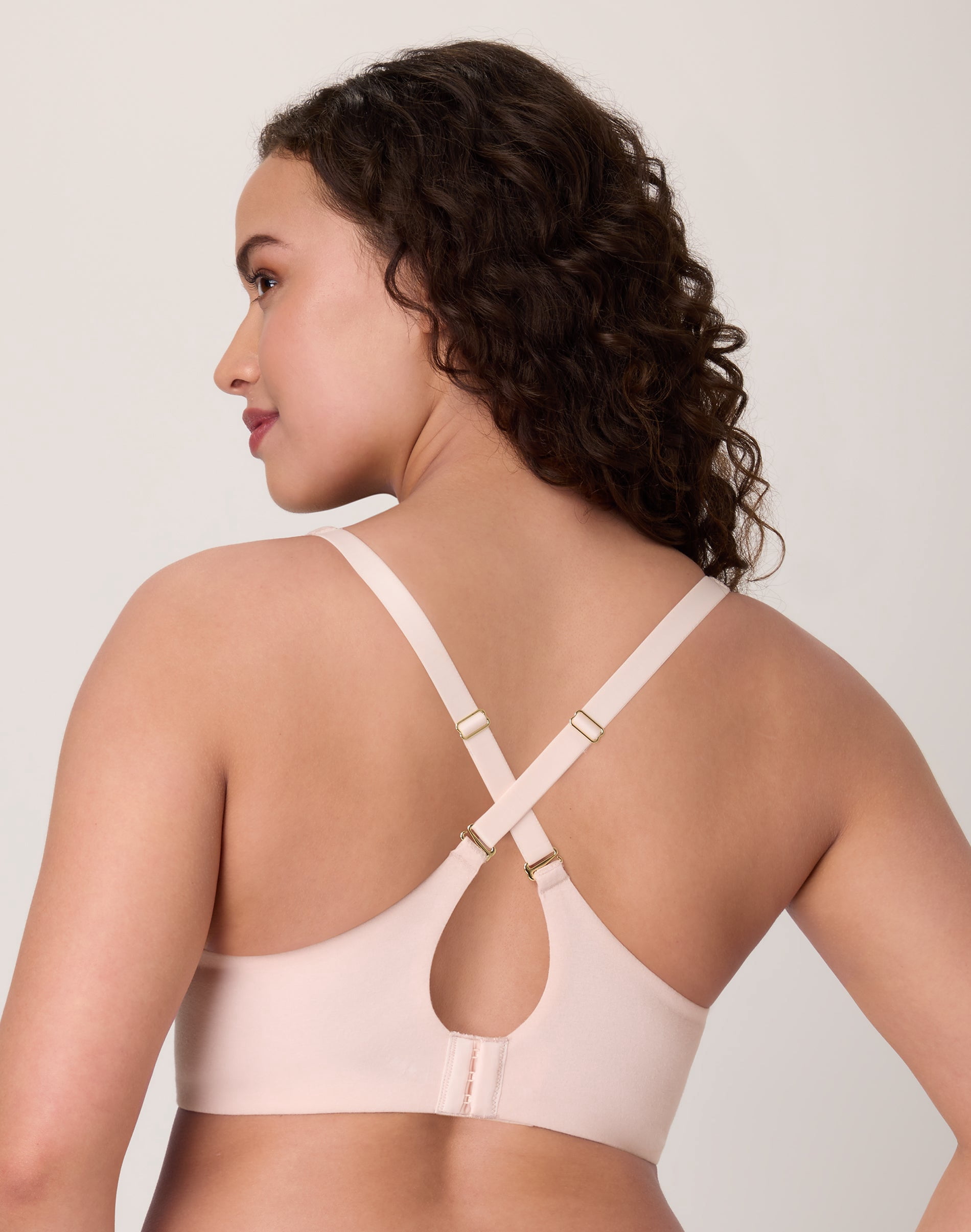 Bali Cotton Collection Underwire Bra, Moisture-Wicking, Convertible Light Buff 42D