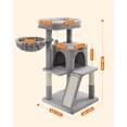 thumbnail image 5 of Feandrea Árbol de Gatos, Torre para Gatos Grandes, con Plataforma Grande, 2 Puertas, Pompón, Gris Claro, 5 of 5