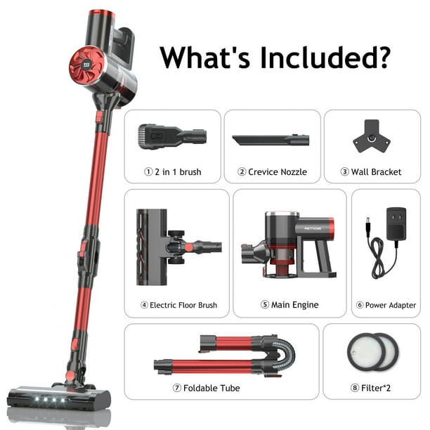 PrettyCare Cordless Stick Vacuum Cleaner Lightweight for Carpet