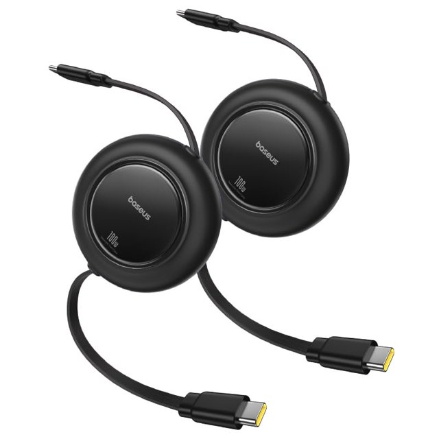 Cable USB C Baseus de 100 W, 2 unidades, 2 m, retráctil para iPhone