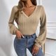thumbnail image 1 of Haut Moulant Camisa de otoño para mujer Top Color sólido Slim Fit Puff Manga plisada Traje de vacaciones Cgtredaw Caqui S para Mujer, 1 of 7