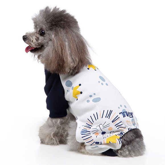 Vêtements pour Animaux de Compagnie Pyjamas Chauds Vêtements de Nuit Doux et Confortables avec Imprimé de Fleurs de l'Espace