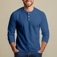 thumbnail image 6 of Men's Comfortable Raglan Tshirt Classic 3/4 Sleeve Henley Tops Fall Big and Tall Shirts Button Up Clothing, 6 of 7