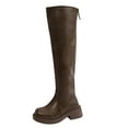 thumbnail image 6 of Mepaouo Women Black Thigh High Boots Platform Lug Sole Over The Knee Boot Stretchy Pull On Winter Shoes, 6 of 7