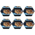 thumbnail image 2 of Disketp Ocean Scene With Noah'S Ark Funny Coasters,6 Pcs Leather Coasters With Holder, Perfect Housewarming Hostess Gifts,Protect Furniture From Water Marks Scratch And Damage, 2 of 9